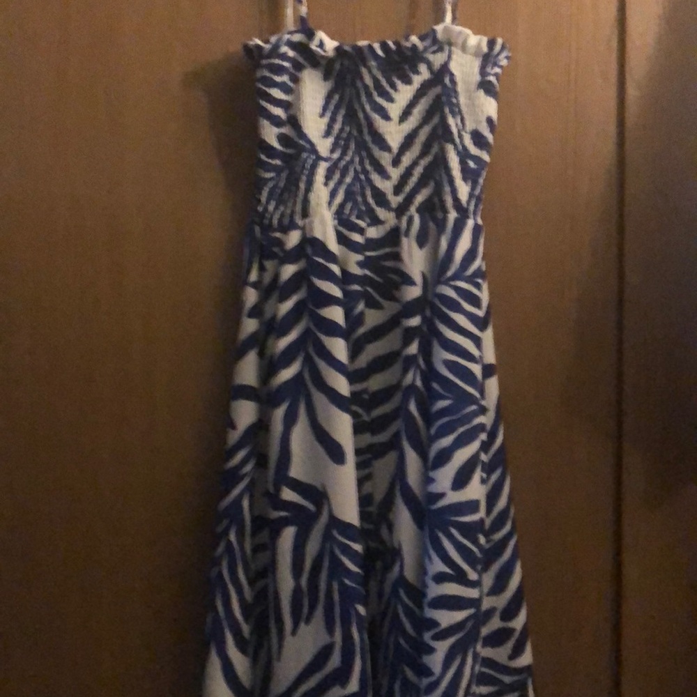 H&M blue and white midi dress